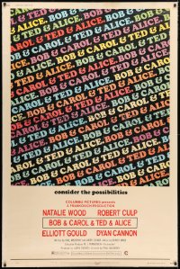 5c416 BOB & CAROL & TED & ALICE 40x60 1969 directed by Paul Mazursky, Natalie Wood, Elliott Gould