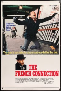 5c442 FRENCH CONNECTION 40x60 1971 Gene Hackman in movie climax, directed by William Friedkin!