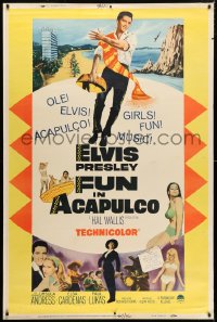 5c443 FUN IN ACAPULCO style Y 40x60 1963 Elvis Presley in fabulous Mexico, sexy Ursula Andress!
