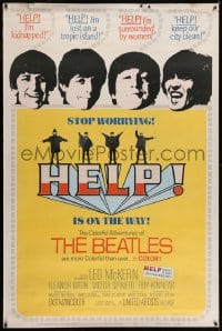 5c451 HELP 40x60 1965 great image of The Beatles, John, Paul, George & Ringo, rock & roll classic!