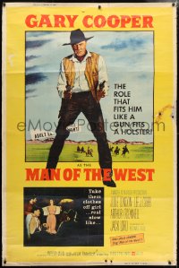 5c464 MAN OF THE WEST style Y 40x60 1958 Anthony Mann, Cooper's role that fits him like a gun!