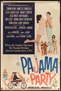 5c470 PAJAMA PARTY 40x60 1964 Annette Funicello in sexy lingerie, Tommy Kirk, Buster Keaton!