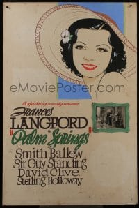 5c155 PALM SPRINGS local theater 40x60 1936 great smiling close up art of pretty Frances Langford!