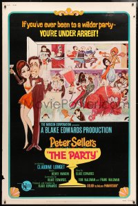 5c472 PARTY style A 40x60 1968 Peter Sellers, Blake Edwards, great different art NOT by Jack Davis!