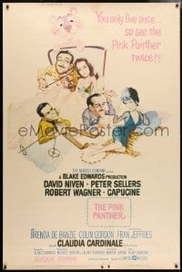 5c476 PINK PANTHER style Y 40x60 1964 wacky art of Peter Sellers & David Niven by Jack Rickard!