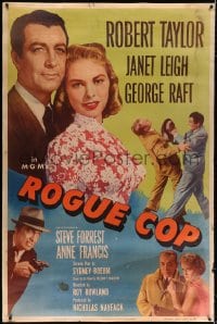 5c480 ROGUE COP style Z 40x60 1954 Robert Taylor with gun & sexiest Janet Leigh, film noir!