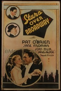 5c151 STARS OVER BROADWAY Meloy Bros. 40x60 1935 Pat O'Brien, Jane Froman, opera singer James Melton!
