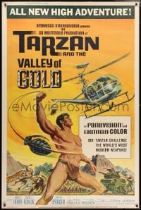 5c487 TARZAN & THE VALLEY OF GOLD 40x60 1966 art of Henry tossing grenades at baddies by Reynold Brown!
