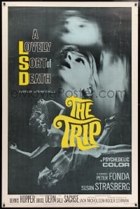 5c493 TRIP 40x60 1967 AIP, written by Jack Nicholson, LSD, wild sexy psychedelic drug image!