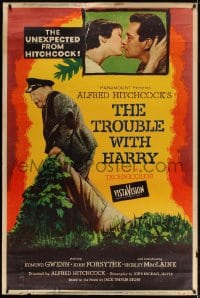 5c494 TROUBLE WITH HARRY style Y 40x60 1955 Alfred Hitchcock, John Forsythe, MacLaine, ultra-rare!