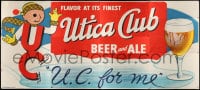 5c092 UTICA CLUB BEER & ALE billboard 1960s flavor at its finest, skating figure and beer!