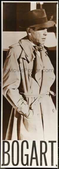 5c254 HUMPHREY BOGART 27x77 German commercial poster 1979 wearing classic trench coat and fedora!