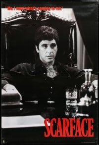 5c271 SCARFACE red tagline style 40x59 commercial poster 2000s Pacino as Tony Montana, cool image!