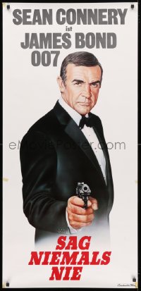 5c184 NEVER SAY NEVER AGAIN German 22x47 1983 art of Sean Connery as Bond 007!