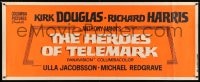 5c536 HEROES OF TELEMARK paper banner 1966 Kirk Douglas & Richard Harris stop Nazis making atom bomb!