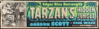 5c527 TARZAN'S HIDDEN JUNGLE paper banner 1955 Gordon Scott & Zippy the chimp, Vera Miles!