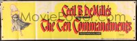 5c528 TEN COMMANDMENTS paper banner R1966 Cecil B. DeMille classic starring Charlton Heston!