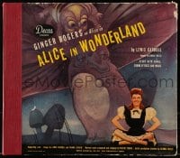 5c027 ALICE IN WONDERLAND record set 1944 Disney, Ginger Rogers as Alice, contains three albums!
