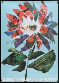5c275 15 BERLINER BLUMENSCHAU 1990 32x45 German special poster 1990 montage in shape of a flower!