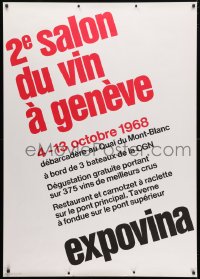5c276 2E SALON DU VIN A GENEVE 35x50 Swiss special poster 1968 wine trade fair advertisement!