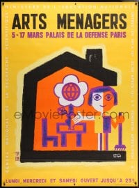 5c279 ARTS MENAGERS 46x62 special poster 1970 La Marie Mechanique by Francis Bernard!