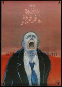 5c316 BAAL 32x45 East German stage poster 1988 Berliner Ensemble, Bertolt Brecht, wild art!