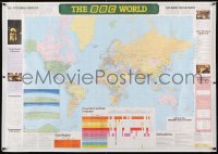 5c281 BBC WORLD SERVICE 33x47 English special poster 1984 map and information about the broadcaster!