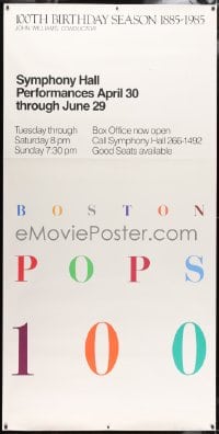 5c230 BOSTON POPS 100 40x80 music poster 1985 Orchestra conducted by John Williams, different!