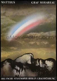 5c327 GRAF MIRABEAU 32x45 East German stage poster 1989 Siegfried Matthus, rainbow and face!