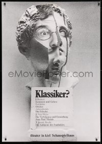 5c332 KLASSIKER 33x47 German stage poster 1970s person emerging from a cracking bust by Matthies!