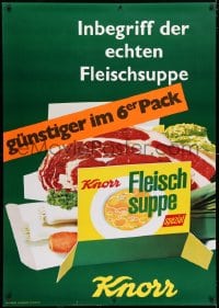 5c396 KNORR 36x51 Swiss advertising poster 1967 seasoning as ingredients meat and vegetables!