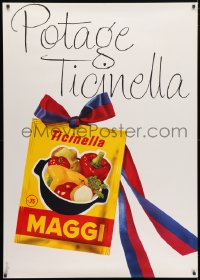 5c400 MAGGI 36x50 Swiss advertising poster 1959 Looser art of the seasoning with ribbon attached!