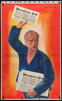 5c402 MUNCHENER POST 30x48 German advertising poster 1926 Hans Scheil art, The Curse of Politics!
