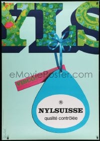 5c403 NYLSUISSE 36x51 Swiss advertising poster 1960s hanging clothing tag by Henkel!