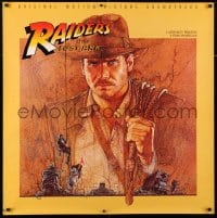 5c239 RAIDERS OF THE LOST ARK 36x36 music poster 1981 Amsel art of Harrison Ford, Steven Spielberg!