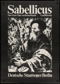 5c340 SABELLICUS 32x45 East German stage poster 1974 cool art of old man with globe and compass!