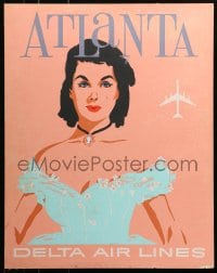 5c130 DELTA AIR LINES 5 22x28 travel posters 1960s Atlanta, New York, Miami, Washington, Memphis!
