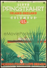 5c214 NORDDEUTSCHER LLOYD 33x48 German travel poster 1934 ship to Ireland & England, Feldtmann!