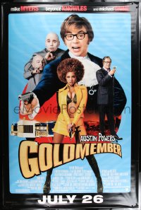 5c502 GOLDMEMBER vinyl banner 2002 different image of Mike Myers as Austin Powers AND Dr. Evil!