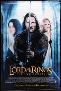 5c504 LORD OF THE RINGS: THE TWO TOWERS vinyl banner 2002 Peter Jackson epic, Mortensen, J.R.R. Tolkien!