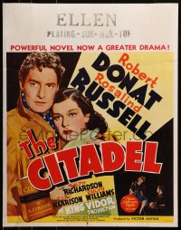 5c111 CITADEL jumbo WC 1938 Robert Donat & Rosalind Russell, King Vidor Best Picture nominee, rare!