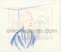 5d078 KING OF THE HILL animation art 2000s cartoon pencil drawing of Peggy looking at smiling man!