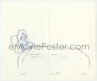 5d077 KING OF THE HILL animation art 2000s cartoon pencil drawing of Nancy Gribble laying in bed!