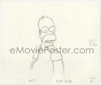 5d060 SIMPSONS animation art 2000s cartoon pencil drawing of Homer c/u staring in awe!