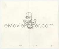 5d058 SIMPSONS animation art 2000s cartoon pencil drawing of Bart smiling with his hands up!