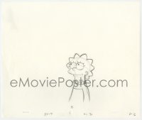 5d064 SIMPSONS animation art 2000s cartoon pencil drawing of Lisa smiling & looking up!