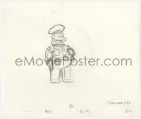 5d056 SIMPSONS animation art 2000s cartoon pencil drawing of angry Chief Wiggum laughing!