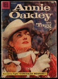 5d081 ANNIE OAKLEY vol 1 #14 comic book 1957 Gail Davis is forced to fight w/her Concealed Weapons!