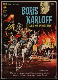 5d084 BORIS KARLOFF TALES OF MYSTERY #10 comic book 1965 cover art of undead raiders in modern Peru!
