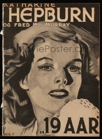 5d225 ALICE ADAMS Danish program 1936 Erik Frederiksen art of Katharine Hepburn, Tarkington, rare!